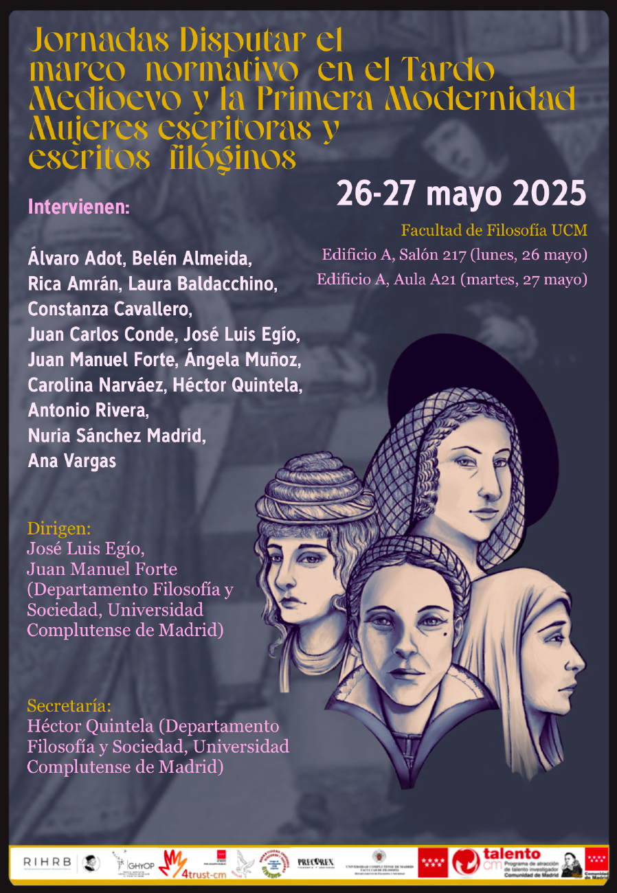 Jornadas Disputar el marco normativo en el Tardo Medioevo y la Primera Modernidad. Mujeres escritoras y escritores filóginos